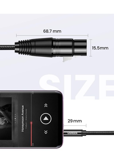 3.5mm To Xlr Mikrofon Ses Kablosu Örgülü 1 Metre