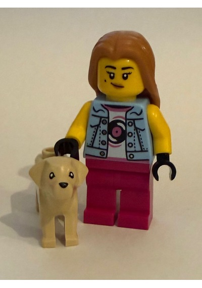 Orjinal Lego Minifigür Record Store Girl With Dog