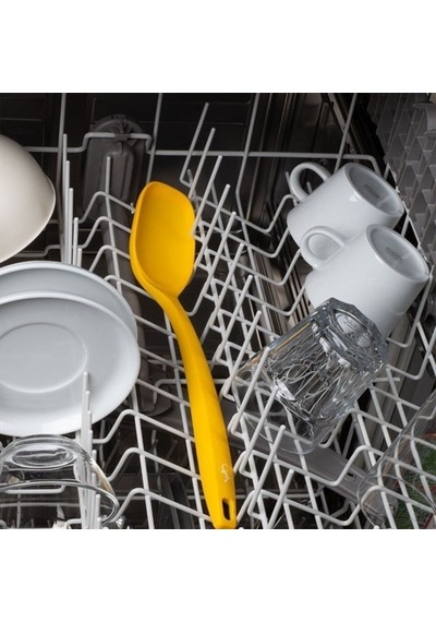 Lurch - Platin Silikon Servis Kaşığı 33,5 Cm Sarı - Yanmaz, Yapışmaz, Bükülmez, Çizmez, Tat Ve Koku Bırakmaz - 240054