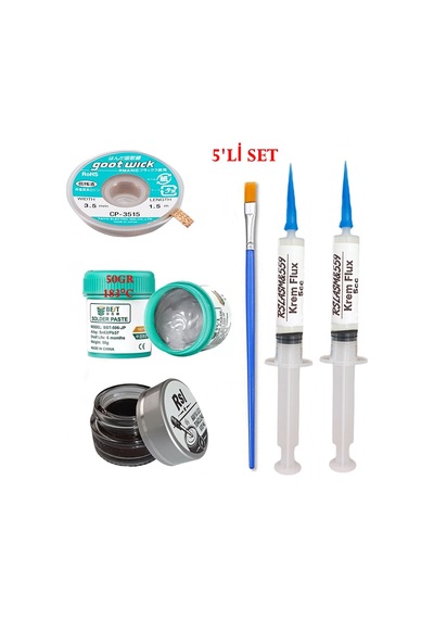 Best Krem Lehim 183 C 50gr Havya Uc Temizleyici Flux Lehim Toplama Cp-3515 Lehim Emme Teli Fırça Seti04