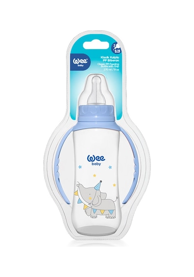 Wee Baby Klasik Kulplu PP Biberon 270 ML Mavi