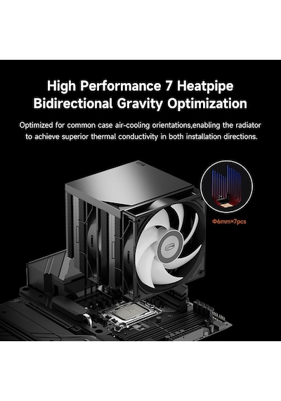 Rt720 Tc Argb Bk Cpu Hava Soğutucu, 7 Isı Borusu, Çift 120mm Pwm Fan, Amd Am4/am5 & Intel L