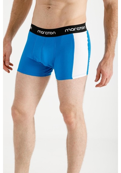Maraton Sportswear Ekstra Slim Erkek Düz Paça Basic Saks Boxer 20395-Saks Saks Mavisi