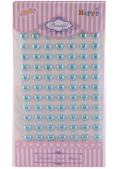 İNCİ KALP YAPIŞKANLI MAVİ PK:10 SET 77AD