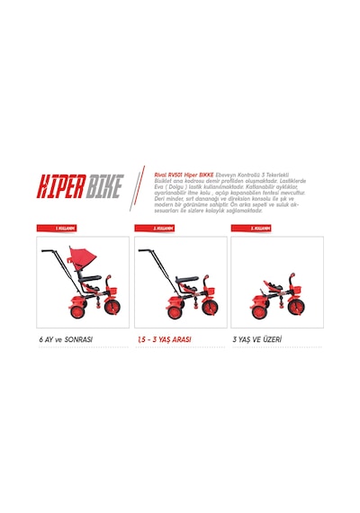 Rival RV501 Hiper Bike Kontrollü 3 Tekerlekli Bisiklet