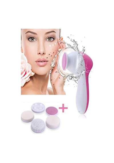 Pilli Yüz Cilt Temizleme Cihazı Siyah Nokta Peeling Fırça Seti Vücut Yüz Bakımı 5 In 1 Masaj Aleti