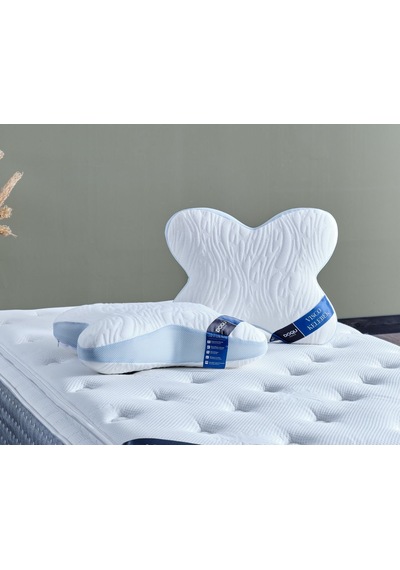 Doqu Visco Kelebek Yastık 055x046 Beyaz