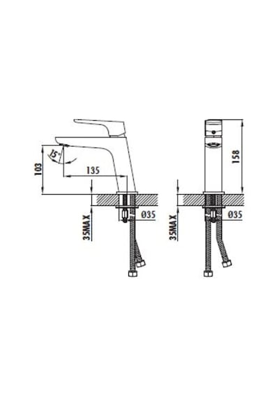 Creavit SP1500 Slope Lavabo Armatürü Krom