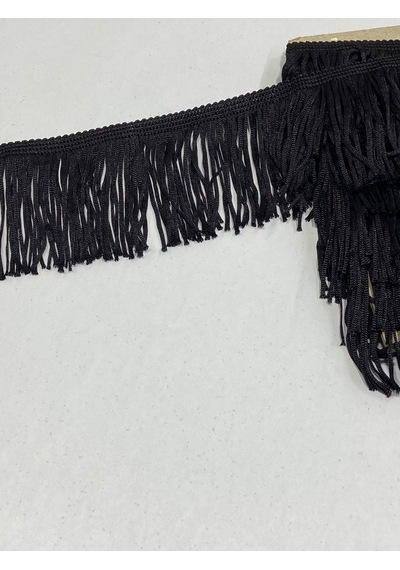 Püskül Saçak Siyah / 7cm / 1 Metre / Kalın İplikli