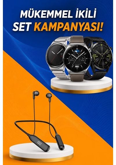 Alarm Ve Titreşim Özellikli Akıllı Saat Ve Mikrofonlu Kablolu Blu