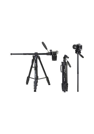 Jmary KP2294 Tripod 164 cm 3 Kademeli Çok Fonksiyonlu Profesyonel - ZORE-262651 Siyah