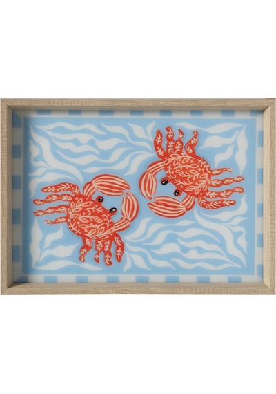 Mudo Home Crabs Dekoratif Tepsi 31x42 Cm Mavi