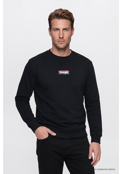 Wrangler Pamuklu Regular Fit Logo Detaylı Erkek Sweatshirt W2620152001 Siyah