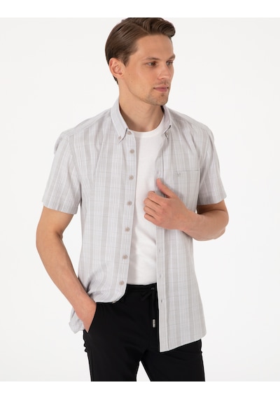 Pierre Cardin Erkek Bej Gömlek Kısa Kollu 50307083-vr011 Bej