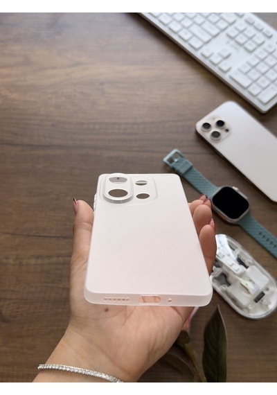 Redmi Note 13 Pro 4g Uyumlu Süper İnce Mat Ultra Thin Silikon Kılıf Beyaz