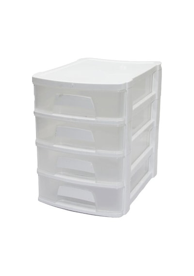 Tonton - No:2 Çekmece 4 Katlı 16.5x21.5x24cm Beyaz
