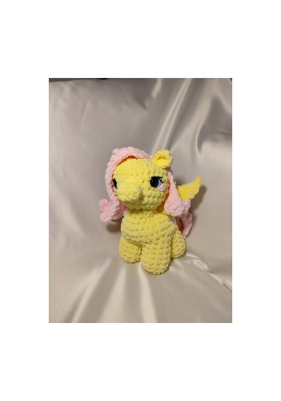 El Yapımı Tığ İşi My Little Pony Peluş Oyuncak Fluttershy Çok Renkli