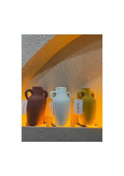 Dekoratif Terrakotta Vazo Set Çok Renkli
