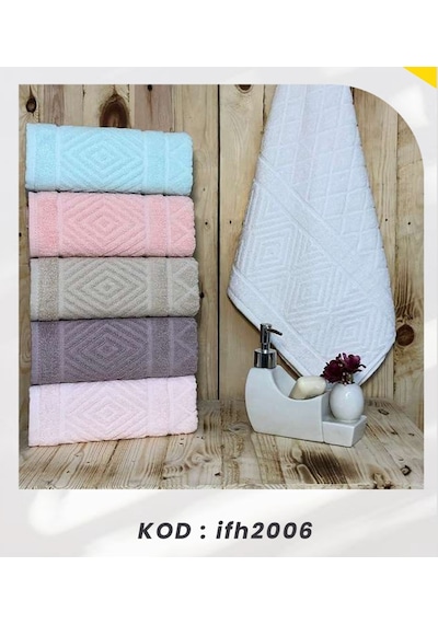 Bimar Bukle Jakarlı Soft Pramit Desenli El Ve Yüz Havlusu 50 X 90 Cm X 6 Adet Çok Renkli