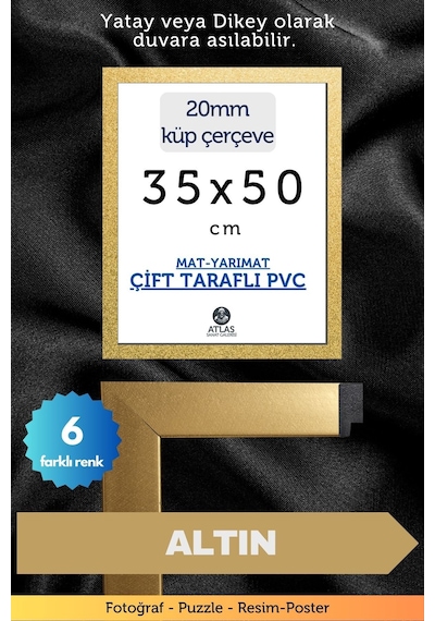 Altın-20mm-35x50 Cm Mat Pvc Li Camsız Fotoğraf Puzzle Belge Çerçeve Yatay Dikey Asılabilme 82362461
