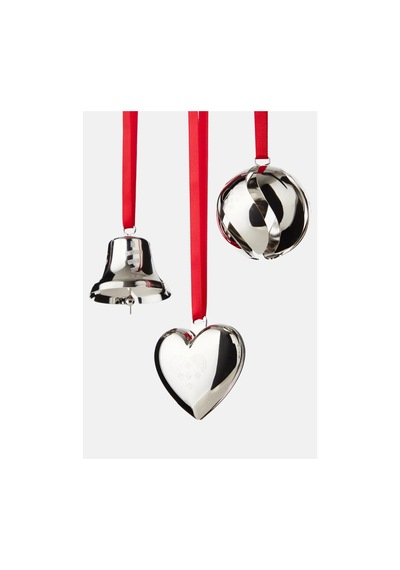 Georg Jensen Palladyum Kaplama 3 Lü Yılbaşı Süsü Seti, Koleksiyonluk Tasarım