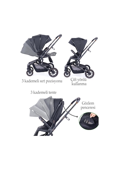 Prego Maybach İ-size Uv Tenteli Bebek Arabası Siyah 2405