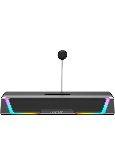 Havit Sk221 Rgb Işıklı Gaming Soundbar, Oyuncu Hoparlörü - Bt 6.0 Ve Usb, Çıkarılabilir Mikrofonlu