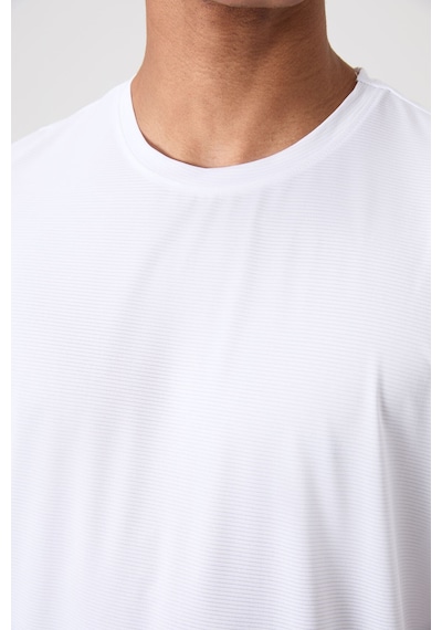 Tommy Life Beyaz Polyester Nefes Alan Dokulu İnce Esnek Standart Fit Erkek Performans T-shirt - 88383 Beyaz