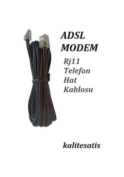 3 Metre Adsl Modem Telefon Hat Kablosu Rj11 50 Adet