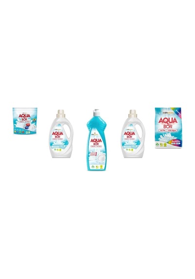 Aquabor Doğal Mineralli Tablet + Sıvı Beyaz + Elde Bulaşık + Sıvı Beyaz + 4 Kg Renkliler 5 Li Set 81821663