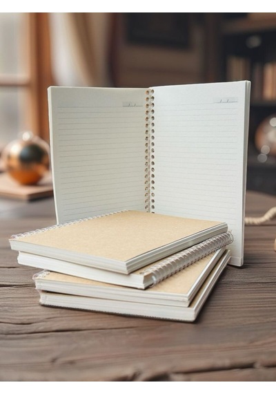 A5 Çizgili Kraft Defter Vintage Geri Dönüşüm Kağıt 70 Yaprak 140 Sayfa