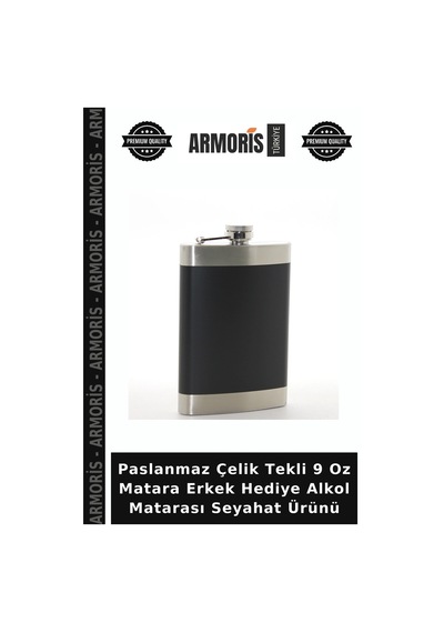 Paslanmaz Çelik Tekli 9 Oz Matara Erkek Hediye Alkol Matarası Seyahat Ürünü Çok Renkli