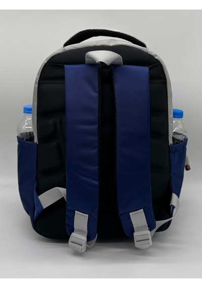 Suya Dayanıklı İlk Okul Çantası 3'lü Seti Unisex Çocuk İlkokul Çantası Ldc-8010 Gri-lacivert Gri