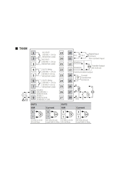 Autonics Tk4m-24cn ,72x72mm 110v..220vac 4..20ma Proses Kontrol