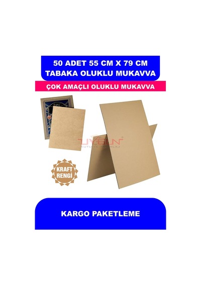 50 Adet 55cm X 79cm Baskısız Tabaka Oluklu Mukavva, Çocuk Etkinlik Kartonu, Maket Kartonu, Kargo Kartonu