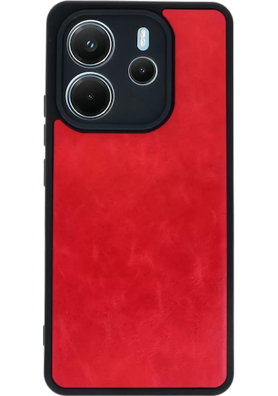 Newface Xiaomi Redmi Note 14 4g Kılıf Aras Deri Kapak - Kırmızı