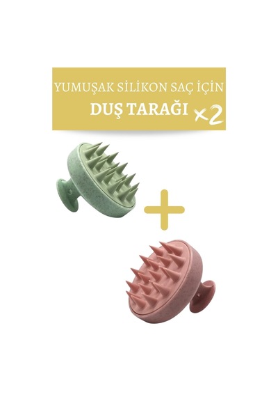 2li Set Yumuşak Silikonlu Saç Bakım Tarağı - Saç Duş Tarağı - Saç Derisi Için Masaj Fırçası Karışık
