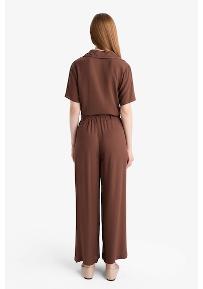 Defacto Culotte Geniş Paça Krinkıl Viskon Kapri C9565ax25aubn333 Kahve