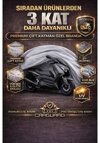 Carguard Yamaha X-max 250 Uyumlu Fitilli Motosiklet Brandası Motor Örtüsü-arka Çanta Uyumlu