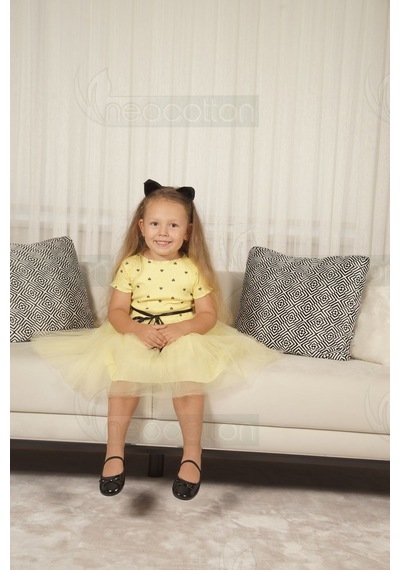 Kız Bebek-çocuk Kısa Kollu Doğum Günü Ve Özel Günler İçin Kalpli Tüllü Astarlı Elbise Kısakol-sarı Sarı Kız Bebek-çocuk Kısa Kollu Doğum Günü Ve Özel Günler İçin Kalpli Tüllü Astarlı Elbise Kısakol-sarı Sarı