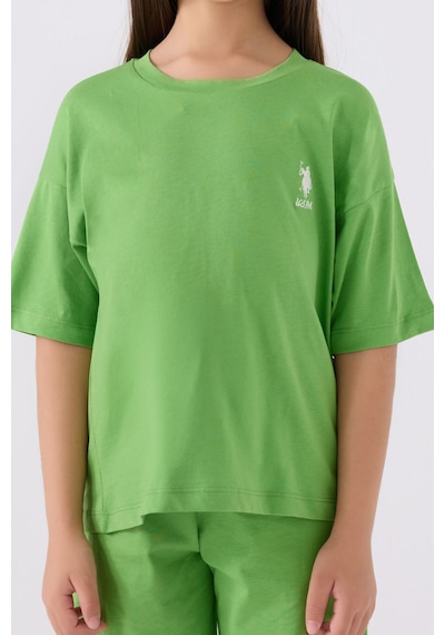 U.S. Polo Assn. U.s. Polo Assn Kız Çocuk Yeşil Bermuda Takım Us1848-c-v5 Yeşil