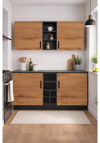 Ayza 4 Kapaklı Çok Amaçlı Dolap-mutfak Dolabı-mikrodalga-erzak-airfryer-kiler Dolabı-kahve Köşesi Atlantik Çam - Antrasit
