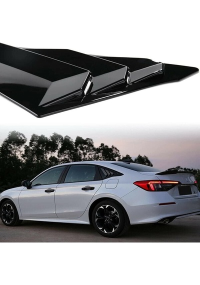 Honda City 2021 Sonrası Kelebek Cam Vizör Kaplama Parlak Siyah