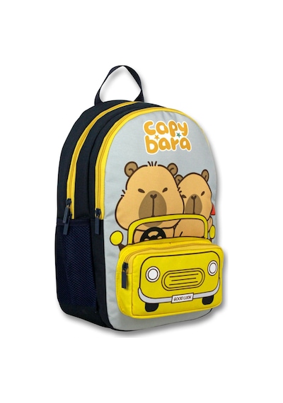 Capybara Sarı - Siyah Unisex Capybara Seyahatte İlkokul Okul Sırt Çantası - 6218 Çok Renkli