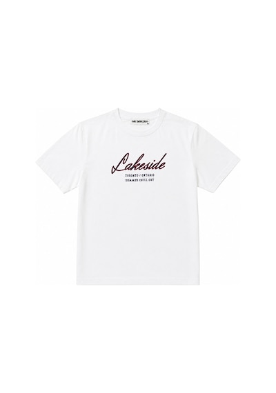 Me Selection Lakeside Tasarım %100 Pamuk Unisex Basic Tişört Beyaz