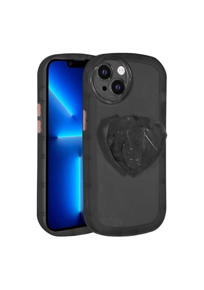 Apple Uyumlu iPhone 13 Kılıf Kamera Korumalı Pop Soketli Renkli Zore Ofro Kapak Siyah