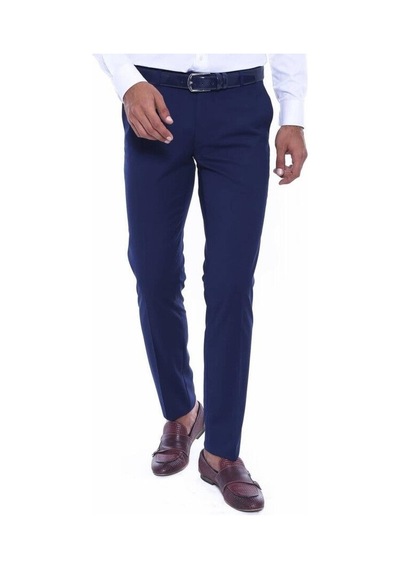 Düz Slim Fit Lacivert Erkek Kumaş Pantolon - Wessi Siyah