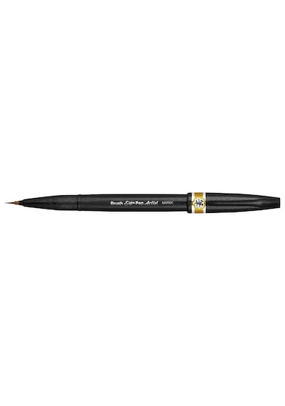 Pentel Sing Pen Brush İnce Uçlu Fırça Kalem Sarı Genel