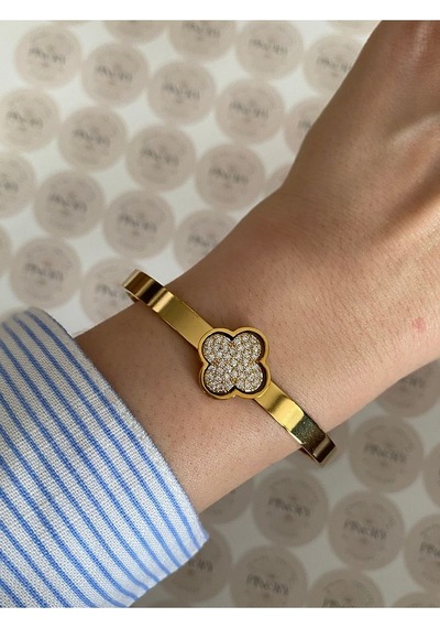 Pinery Jewels Yonca Modern Paslanmaz Çelik Kelepçe Bileklik -günlük Ve Özel Kul Altın