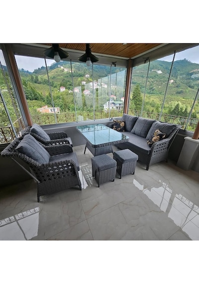 Doğtaş Scollection Talia Rattan Bahçe Oturma Seti Istenilen Renk Yapabiliriz Gri